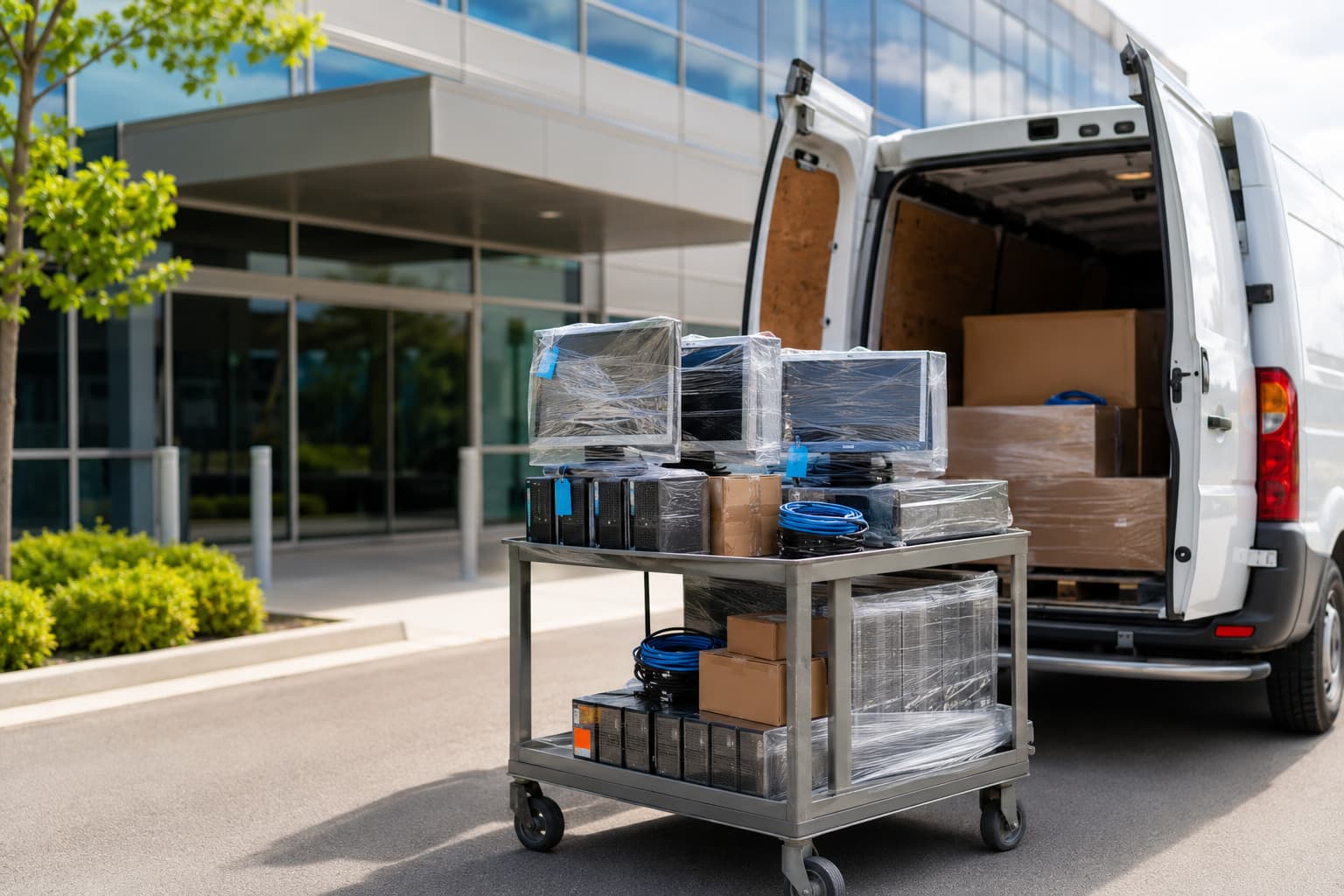 Two clinic locations with staged equipment moving to the new site on schedule